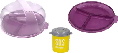 Produktbild von Micro Family 3er Pack 0.5/1.2 Menüteller weiß/brombeer G