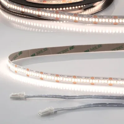Produktbild von ISOLED LED CRI940 MiniAMP Flexband Streifen, 24V, 12W, IP20, 4000K, 120cm, beids. 30cm Kabel + maleAMP, 300 LED/m
