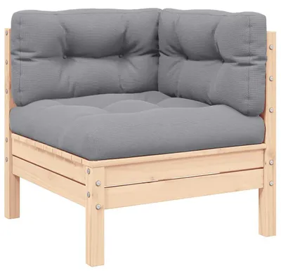 Produktbild von vidaXL 2-Sitzer-Gartensofa mit Grauen Kissen Massivholz Kiefer