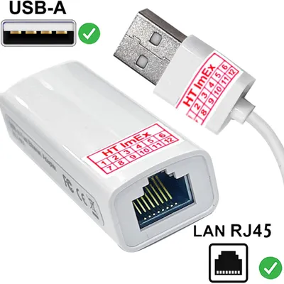 Produktbild von Weiß USB 2.0 RJ45 Adapter USB network Adapter 10/100mbps ethernet LAN