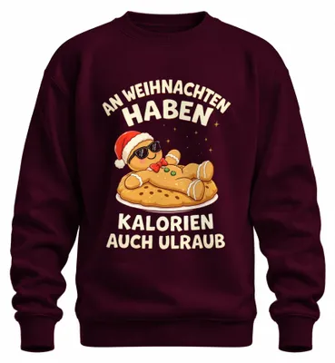 Imagen del producto de Para Navidad, sudadera uni con estampado de hombre de jengibre, ideal como regalo, color burdeos, talla S