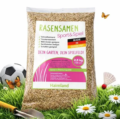 Produktbild von halmland Premium Rasensamen Sport&Spiel 2,5kg = 100m² schnellkeimend
