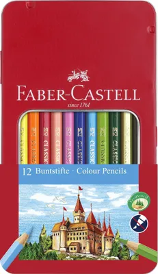 Immagine prodotto di Matita colorata Faber-Castell esagonale astuccio in metallo da 12 pezzi