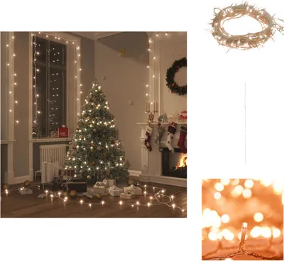 Immagine prodotto di vidaXL Luci LED da fata con 300 LED bianco caldo 30 m PVC - Illuminazione natalizia