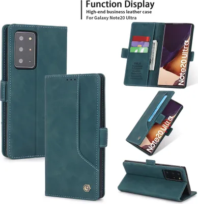 Produktbild von Galaxy Note 20 Ultra Hülle, LaimTop Retro Kunstledertasche Schutzhülle mit Kartenfach Standfunktion für Samsung Galaxy Note 20 Ultra 5G Blau