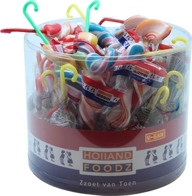 Obrázok produktu pre Holland Foodz Twistzzz lízanky farebné dúhové tyčinky 50 ks