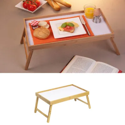 Betttablett Bambus Betttisch Frühstückstablett Serviertablett