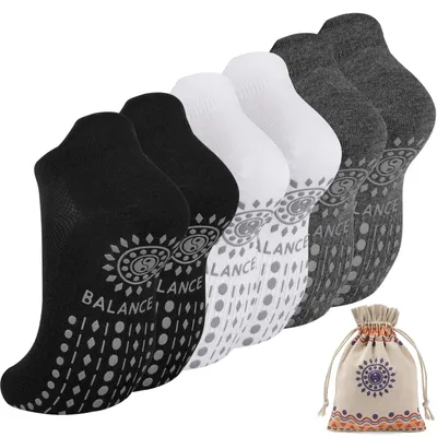 Produktbild von Rutschfeste Socken Pilates Socken Yogasocken Damen - Grip Socken - Yoga - Antirutsch Trainingssocken