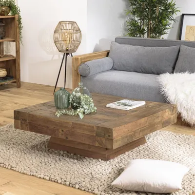 Produktbild von MATHIS – Quadratischer Couchtisch aus braunem Massivholz