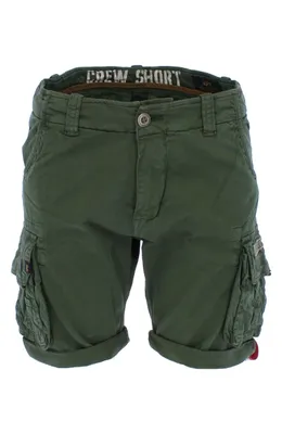 Zdjęcie produktu dla Spodenki męskie Alpha Industries Crew, dostępne w kolorze: ciemna oliwkowa. Krótkie spodnie, rozmiar: W31
