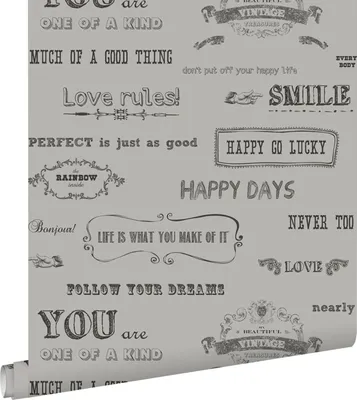 Image de ESTAhome papier peint texte tableau gris chaud clair 53 cm x 10.05 m