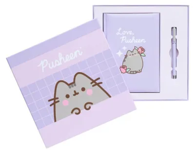 Produktbild von Pusheen, Notizblock A5 mit Stift Moments Kollektion Hardcover, Violett