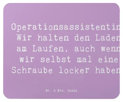 Produktbild von Mr. & Mrs. Panda Mauspad Spruch Operationsassistentin Heldin - Lavendeltraum - Geschenk, Beruf, Mousepad, positiver Umgang, Medizin, Berufe, kreative Geschenke, Mouse Pad