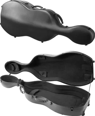 Produktbild von Cellokoffer 4/4 - Hartschalenetui - Carbonfaser-Verbund - Weichfutter - Zwei Rucksackgurte - Kratzfest - Professionelle Celloform - Reisetauglich - Schwarz