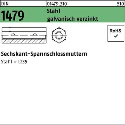 Produktbild von Reyher  Spannschloßmuttern DIN 1479 St. ÜZ SP M 16 vz (1 Stück)