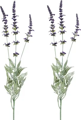 Produktbild von Schöne künstliche Lavendel Zweige Kunstblumen Deko in lila 66 cm