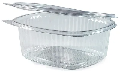 Produktbild von 50x Feinkostbecher oval klar mit Deckel 375 ml (PET)