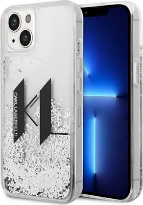Produktbild von Karl Lagerfeld Liquid Glitter Big Logo Tasche - iPhone 14 Plus Tasche (silber)