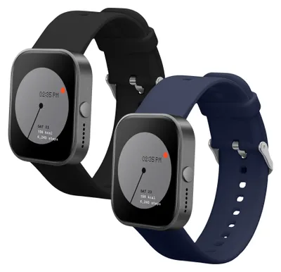Produktbild von kwmobile 2x Uhrenarmband für CMF Watch Pro 2 / Watch Pro 1 Armband - Fitnesstracker Band Set aus TPU Silikon - Ersatzarmband Smartwatch - Schwarz