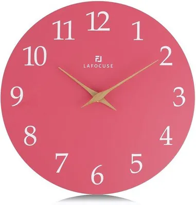 Immagine prodotto di Orologio da parete in MDF da 30 cm, rosso, silenzioso, a batteria, moderno, facile da leggere, per soggiorno, camera da letto, cucina e ufficio