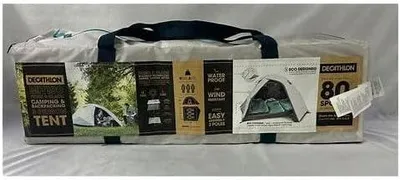 Obrázek produktu pro Quechua MH100, rodinný stan pro 3 osoby, určený pro outdoorové použití, vodotěsný, barva: světle béžová