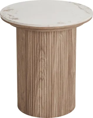 Produktbild von Beistelltisch >Athens< in Weiss / Dunkelbraun, Keramik, MDF, Nachbildung - 50x45 (HxD)