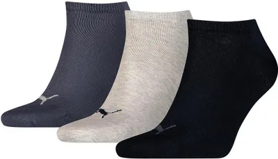 Produktbild von Puma Unisex Sneakersocken für Erwachsene, 3er-Pack RD266 (46-48 EU) (Marineblau/Hellgrau/Schwarz)