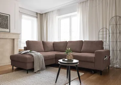 Produktbild von MIUFORM Lofty Lilly - Ecksofa mit Bettfunktion - 237x197cm - Taupe - 6-Sitzer Ausrichtung Links