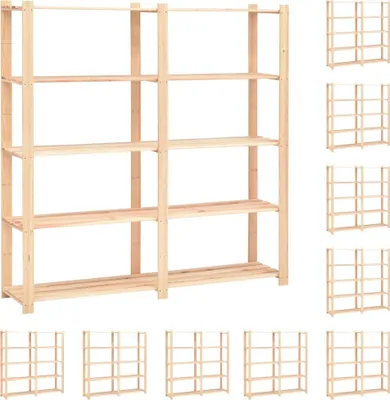 Produktbild von Lagerregale 5 Böden 10 Stk 170x38x170cm Massivholz Kiefer 500kg
