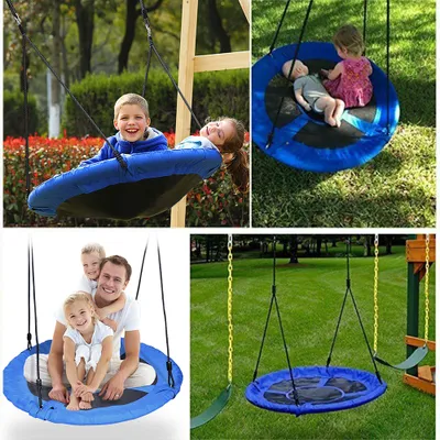 Produktbild von Nestschaukel rund für den Garten,Outdoor,geschlossener Sitz 100x100x1,8cm, dunkelblau