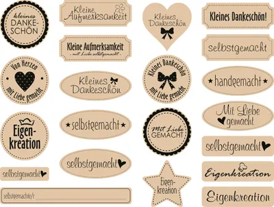 Produktbild von Meyco Kraftpapier Sticker Selbstgemacht 3.4 bis 5.0 cm DIY Etiketten Deko