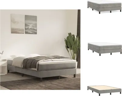 Produktbild von vidaXL Boxspringbett Hellgrau 120x200 cm Samt -  Betten & Bettgestelle
