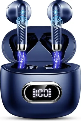 Obrázok produktu pre Bezdrôtové Bluetooth 5.3 so 4 HD mikrofónmi, 2024 42Std ENC slúchadlá do uší s potlačením hluku, hlboké basy, IP7 vodotesný LED displej