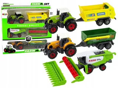 Produktbild von Woopie Bauernhof Fahrzeug Set Traktor Mähdrescher Kinder
