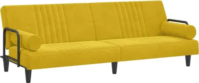 Produktbild von vidaXL Schlafsofa mit Armlehnen Gelb Samt