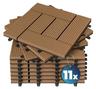 Productafbeelding van Tegels 11 stuks Mozaïek Terracotta WPC 30x30cm
