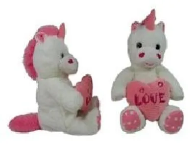 Produktbild von Einhorn Kuscheltier mit Herz 28cm Valentinstag Geschenk