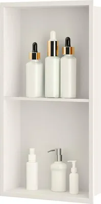 Produktbild von Wandnis Dusche - rostfreies Stahl - 1 Stück - crèmeweiß - 30 x 60 x 10 cm
