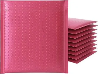 Zdjęcie produktu dla Koperty Wysyłkowe Kurierskie bąbelkowe metaliczne 165x165mm Różo 100szt