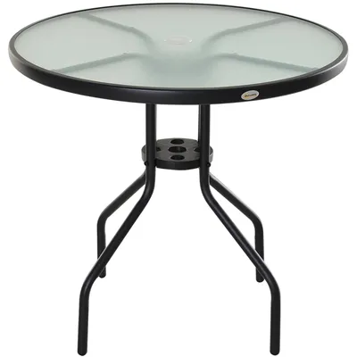 Produktbild von Outsunny Gartentisch Balkontisch Bistrotisch Garten Beistelltisch mit Schirmloch