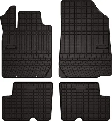 Image de Tapis de sol voiture en caoutchouc pour Dacia Sandero I (2008-2013, hatchback, Stepway) Noir, lot de 4 pièces, fixations