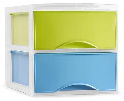 Productafbeelding van DRW Bureaukastje, 2 lades, PVC, meerkleurig, 37,5 x 26 x 25 cm