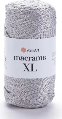 Produktbild von YarnArt Macrame XL 3mm – Polyester Garn | Farbe 149 Hellgrau | Stark & formstabil für Makramee, Taschen & Deko - 250g