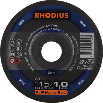 Produktbild von RHODIUS Trennscheibe XT77 115 x 1,0 mm ger.