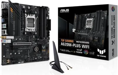 Produktbild von Mainboard ASUS TUF GAMING A620M-PLUS WIFI, AMD A620, AM5, DDR5, Micro ATX