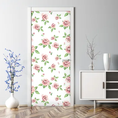 Produktbild von Dekorative Türtapete selbstklebend Klebefolie Türaufkleber Aufkleber Pastell Blumen 70 x 200 cm