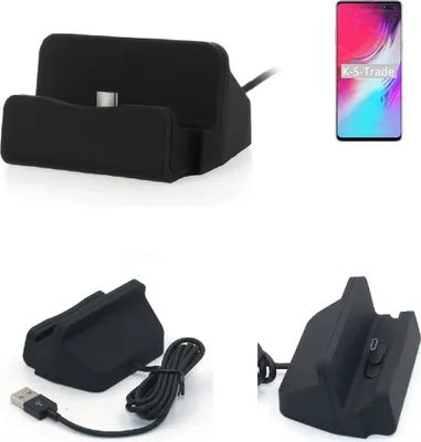 Produktbild von K-S-Trade Docking-Station kompatibel mit Samsung Galaxy S10 5G Exynos Ladestation Dock Ladegerät Docking Station Tischständer Ständer inkl. USB Typ