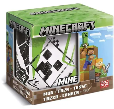Imagen del producto de Taza de cerámica de 325 ml, en caja de regalo, diseño icónico de Minecraft