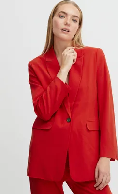 Produktbild von b.young BYDANTA Damen Blazer Longblazer Jacke mit Reverskragen und Knopf Regular Fit mit Stretch langer Schnitt