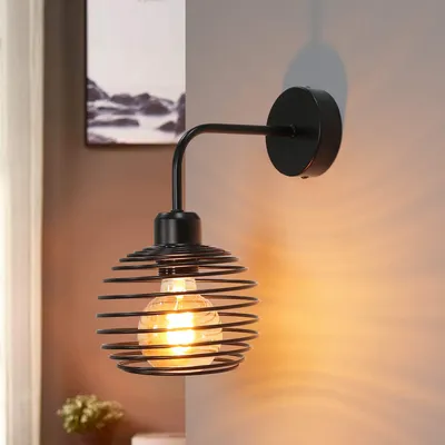 Obrázok produktu pre ZMH nástenné svietidlo nástenná lampa vintage retro čierna E27 kovové nástenné osvetlenie
